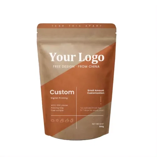 Compostable Kraft Stand Up Food Pouches，Stand Up Zip Pouches Wholesale