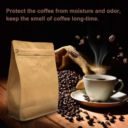 Air Valve Brown Side Gusset Coffee Pouches,Side Gusset Zip Pouches Wholesale For Food