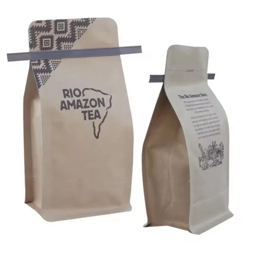 Coffee Side Gusset Pouches,Compostable Kraft Side Gusset Pouches