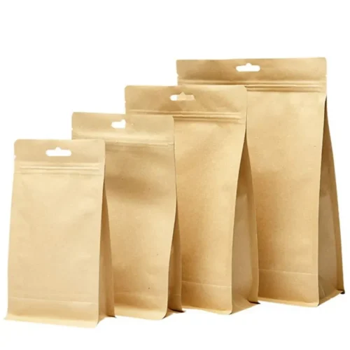 Custom Printed Kraft Side Gusset Pouches, Tea Stand Up Pouches