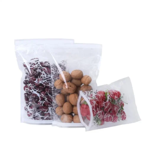 Clear Stand Up Food Pouches With Texture