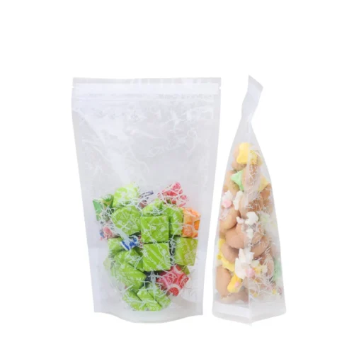 Clear Stand Up Food Pouches With Texture