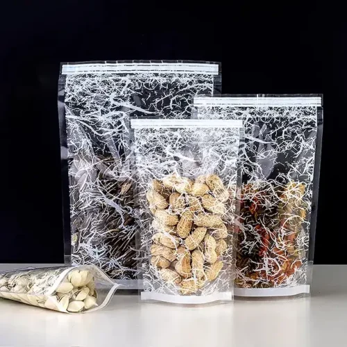 Clear Stand Up Food Pouches With Texture