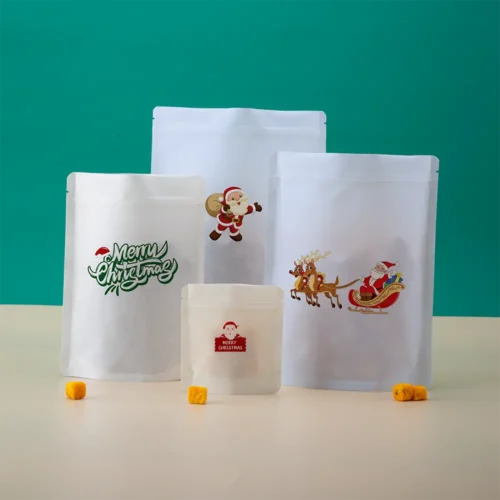 Frosted Biodegradable Stand Up Pouches With Zipper