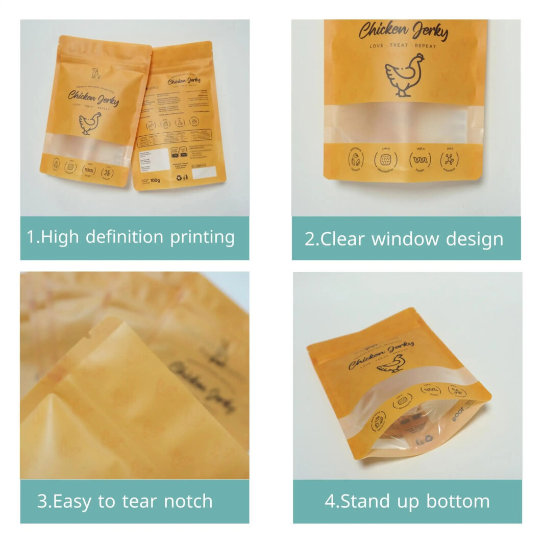 Frosted Stand Up Pouches With Window For Cookie
