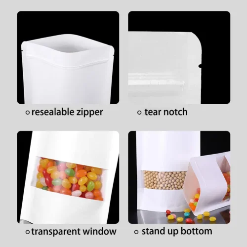 Paper Pouches With Frosted Window
