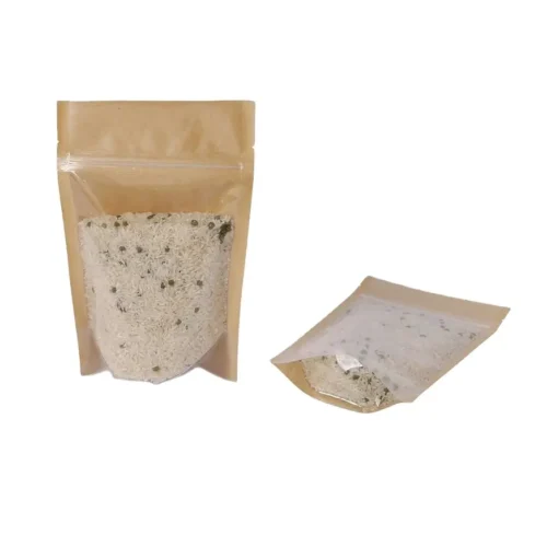 Transparent Brown Paper Stand Up Pouches