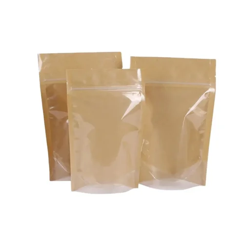 Transparent Brown Paper Stand Up Pouches