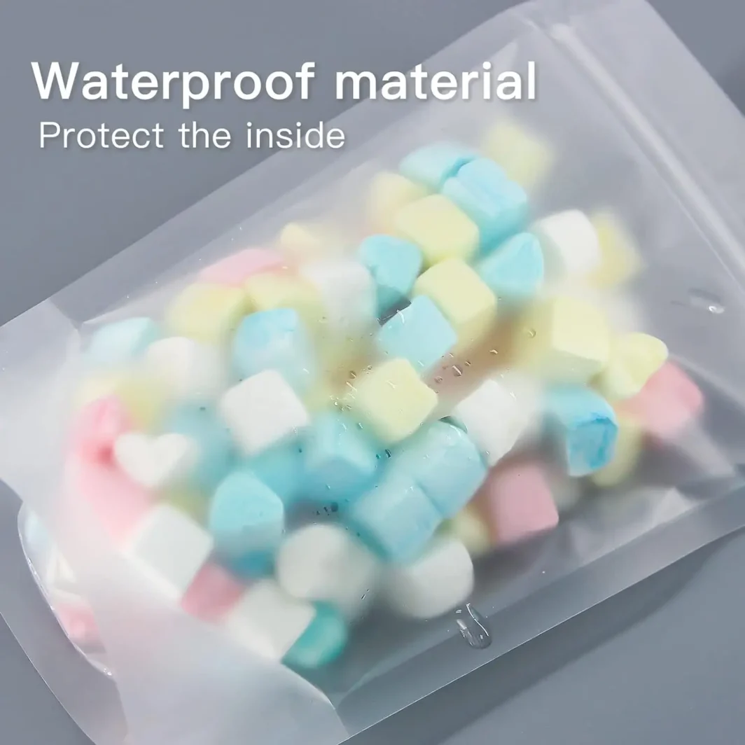 Zipper Matte Stand Up Clear Pouches For Spices